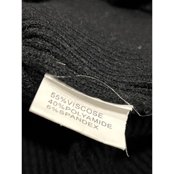 iClosam Womens Scalloped Turtleneck Sweater Size L Black Cable Knit Long Sleeve - Picture 8 of 8